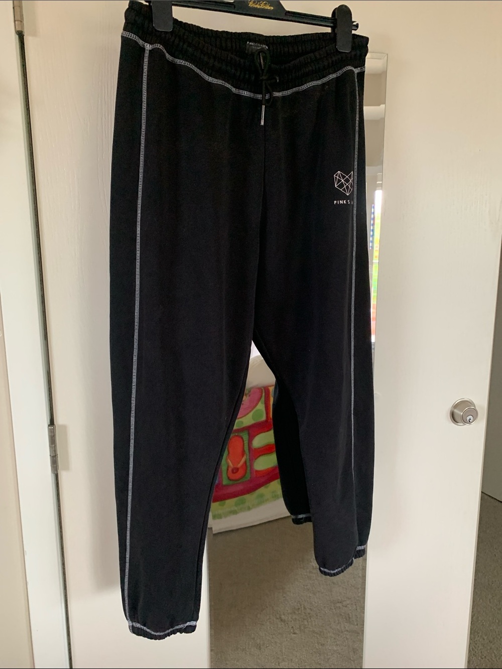 Pink Soda Sport Black Heavyweight Joggers Size L/UK14